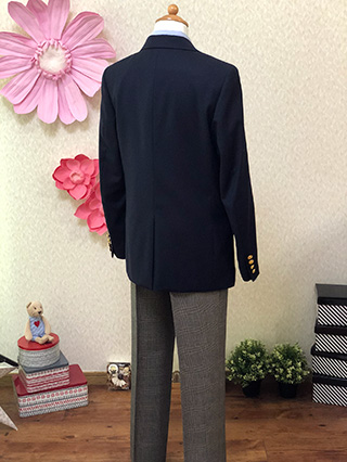 ラルフローレン　紺ブレザーの定番スーツ(赤・紺ネクタイ)　160