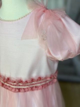 ポンポネット　ふんわりチュール♡ピンクのロングドレス　135